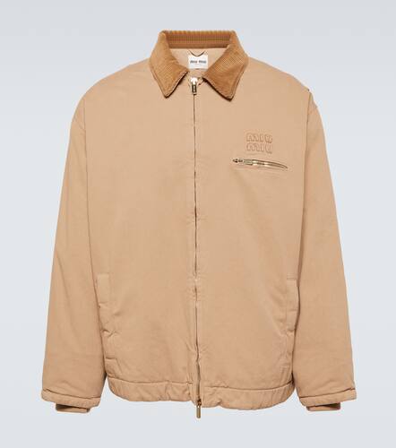Cotton gabardine blouson jacket - Miu Miu - Modalova