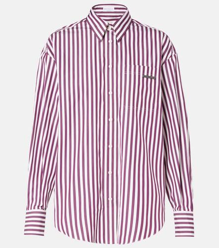 Striped cotton poplin shirt - Brunello Cucinelli - Modalova