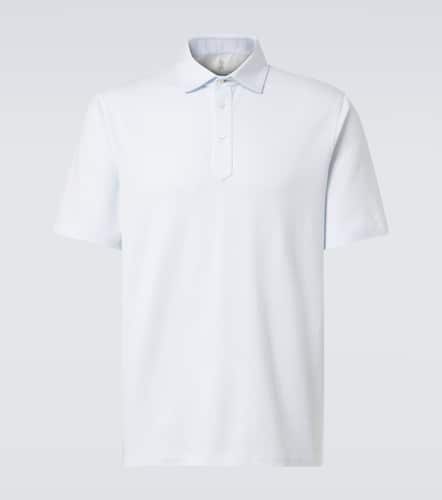 Cotton and linen piqu polo shirt - Brunello Cucinelli - Modalova