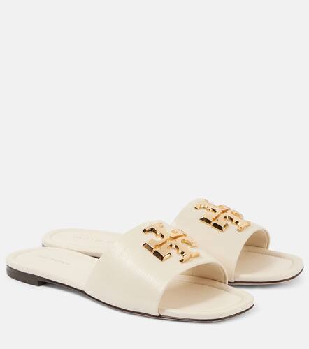 Eleanor T Monogram leather slides - Tory Burch - Modalova