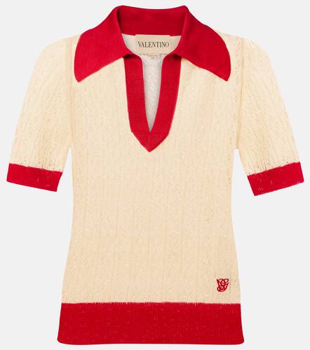 Valentino Linen-blend polo sweater - Valentino - Modalova