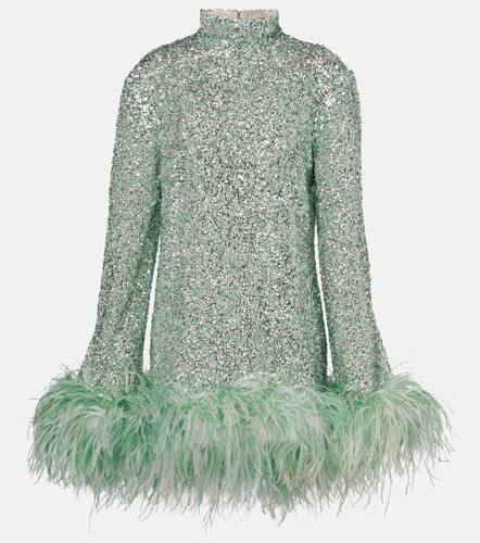 Gina sequined feather-trimmed minidress - Taller Marmo - Modalova