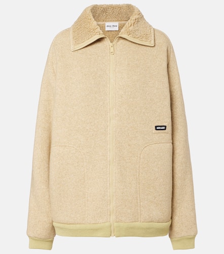 Miu Miu Logo fleece blouson - Miu Miu - Modalova
