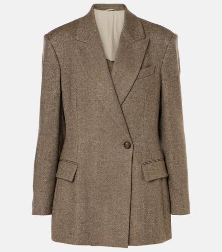 Herringbone wool-blend blazer - Brunello Cucinelli - Modalova