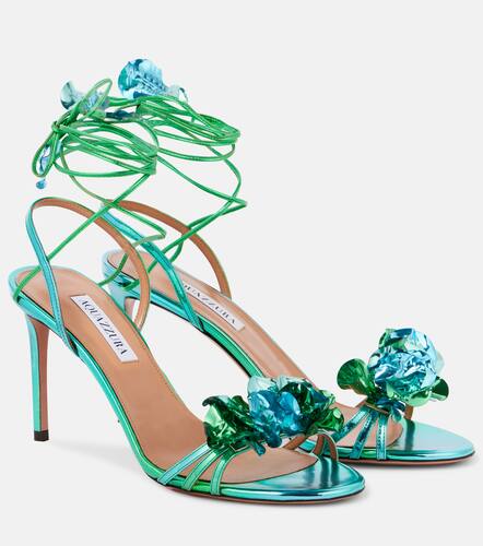 Summer Sun 85 metallic leather sandals - Aquazzura - Modalova