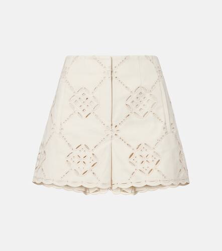 Jazmin laser-cut cotton shorts - Veronica Beard - Modalova