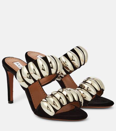 AlaÃ¯a Tribale embellished suede mules - Alaia - Modalova