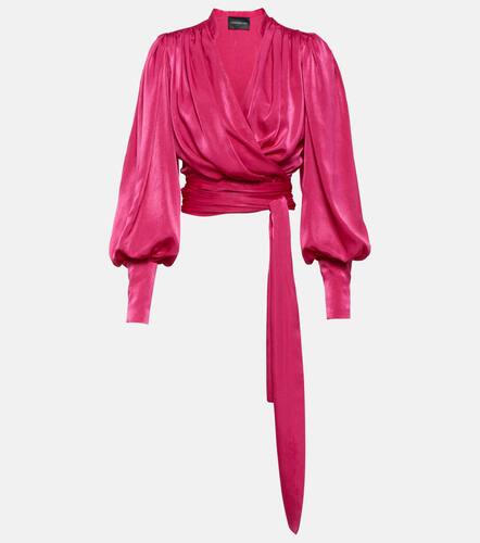 Mouglalis wrap satin blouse - Costarellos - Modalova