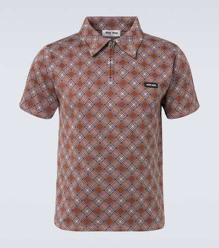 Jacquard silk piquÃ© polo shirt - Miu Miu - Modalova