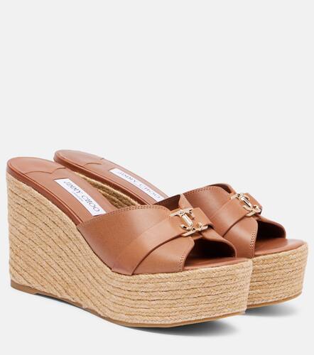 Sandales compenses Leda 100 en cuir - Jimmy Choo - Modalova