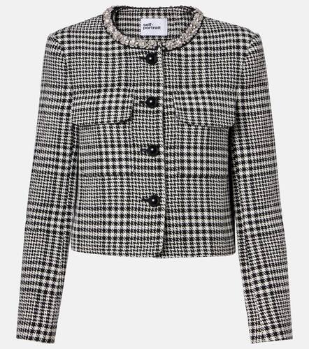 Embellished houndstooth cropped jacket - Self-Portrait - Modalova