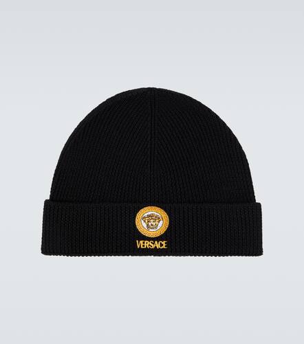 Medusa embroidered wool beanie - Versace - Modalova