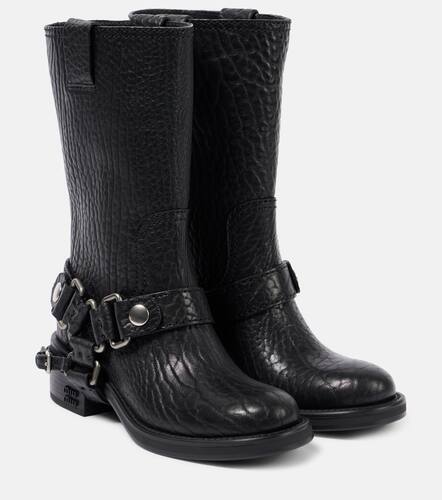 Miu Miu Leather biker boots - Miu Miu - Modalova
