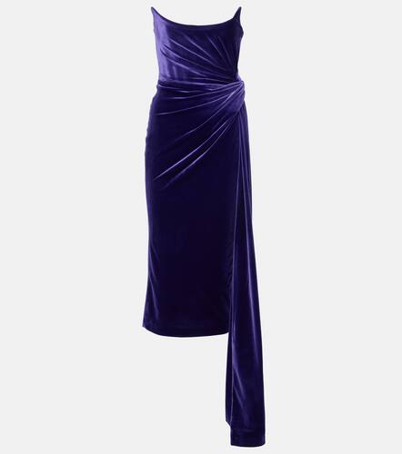 Draped velvet corset gown - Alex Perry - Modalova