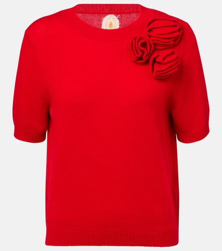 Floral-appliqu wool and cashmere top - Jardin des Orangers - Modalova