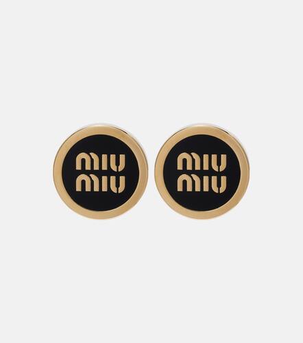 Miu Miu Logo stud earrings - Miu Miu - Modalova