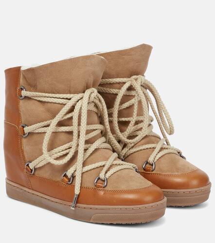 Bottines compenses Nowles en cuir et daim - Isabel Marant - Modalova