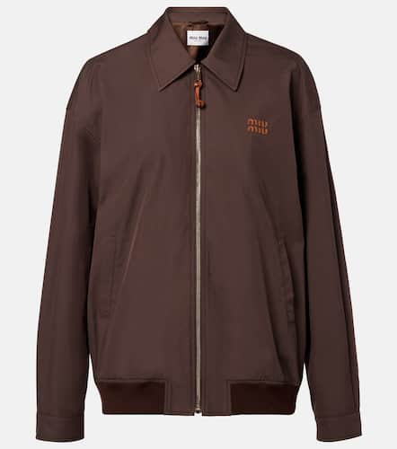 Miu Miu Logo cotton-blend blouson - Miu Miu - Modalova