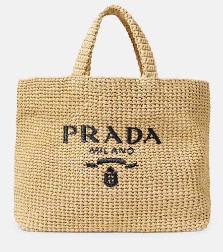 Prada Medium logo raffia tote - Prada - Modalova