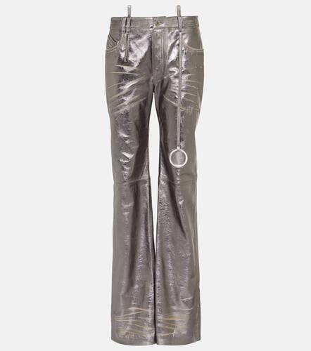 Pantalon droit en cuir - The Attico - Modalova