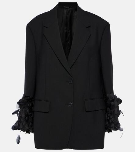 Prada Feather-trimmed wool blazer - Prada - Modalova
