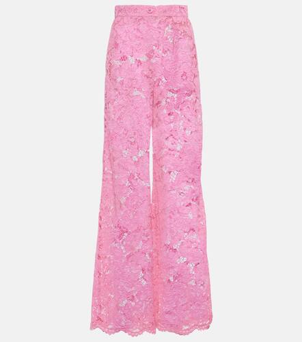 Pantaloni a gamba larga in pizzo a vita alta - Dolce&Gabbana - Modalova