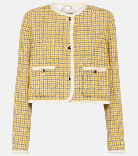 Single-breasted boucl jacket - Miu Miu - Modalova