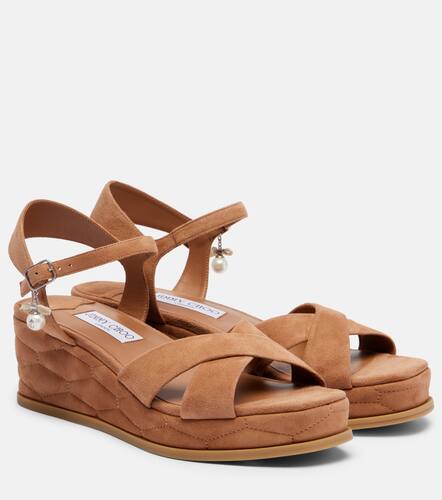 Sandales compenses Astra 60 en daim - Jimmy Choo - Modalova