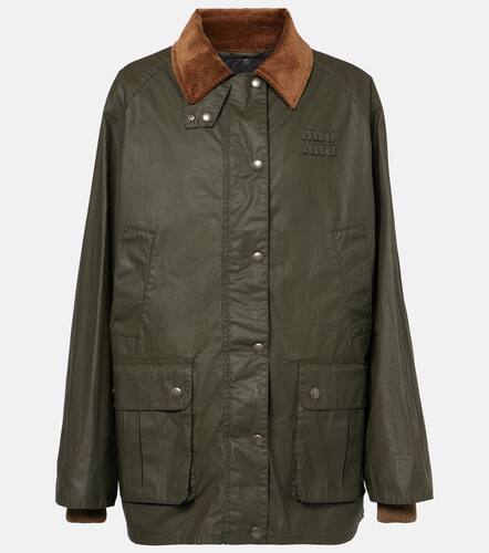 Corduroy-trimmed poplin jacket - Miu Miu - Modalova