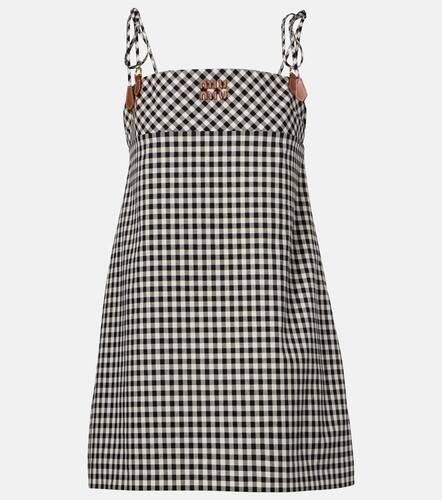 Vestido corto de algodn a cuadros - Miu Miu - Modalova