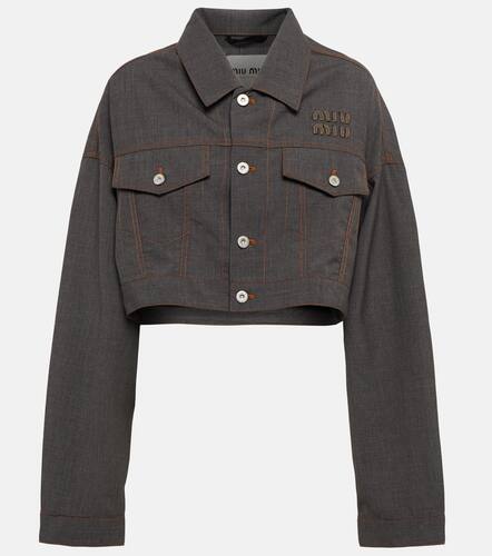 Miu Miu Cropped virgin wool jacket - Miu Miu - Modalova