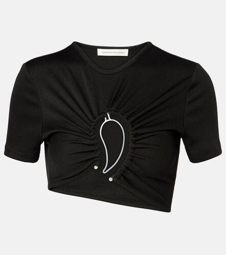 Paisley cropped gathered T-shirt - Christopher Esber - Modalova