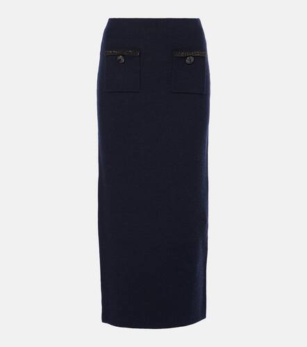 Wool and cotton-blend midi skirt - Self-Portrait - Modalova