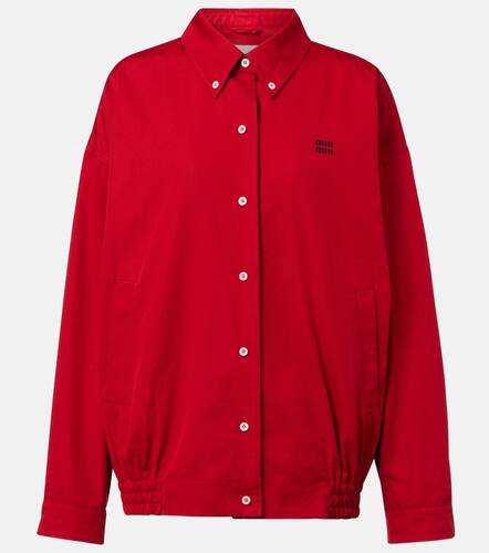 Chaqueta de popelín de algodón - Miu Miu - Modalova