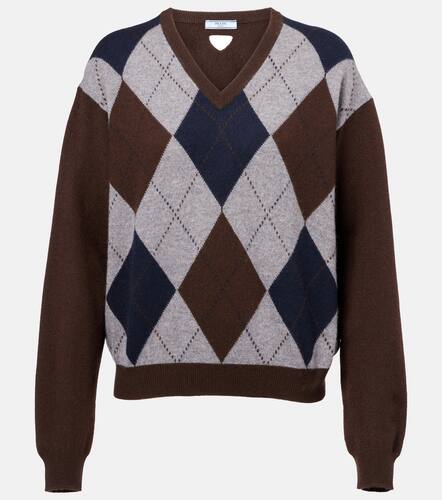 Pullover in jacquard di cashmere - Prada - Modalova