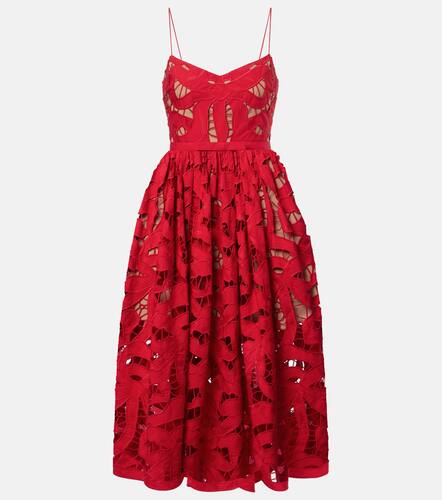 Robe midi Bow en dentelle de lin et coton - Self-Portrait - Modalova