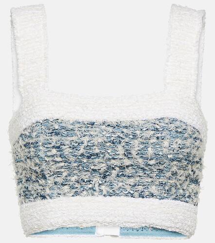 Balmain Tweed denim crop top - Balmain - Modalova