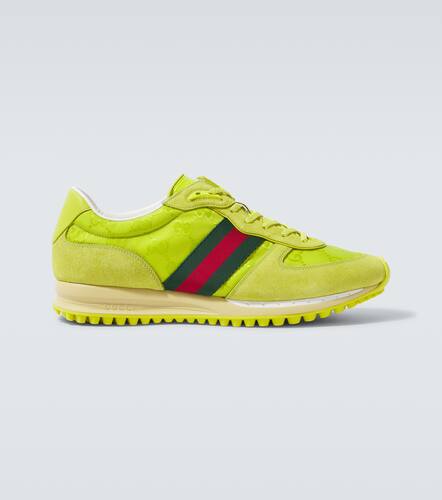 Re-Motion Web Stripe suede-trimmed sneakers - Gucci - Modalova