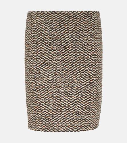 Wool and silk-blend bouclÃ© pencil skirt - Miu Miu - Modalova