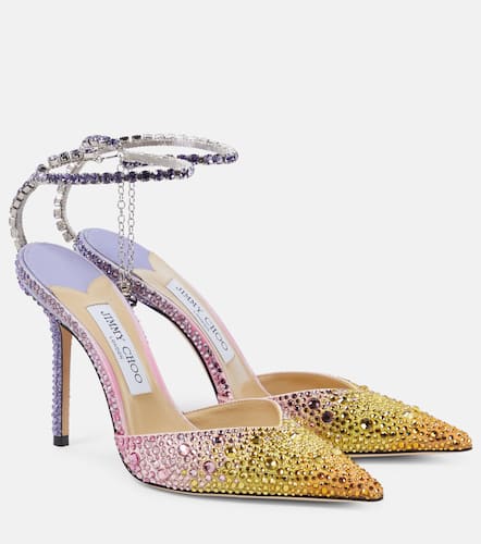 Escarpins Saeda 100 en satin  cristaux - Jimmy Choo - Modalova