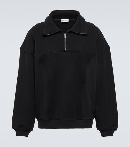 Cotton fleece half-zip sweatshirt - Saint Laurent - Modalova