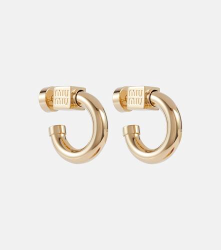 Miu Miu Logo hoop earrings - Miu Miu - Modalova