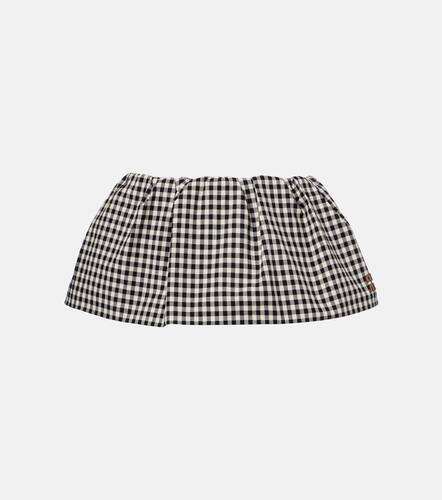 Minifalda Bubble de algodn a cuadros - Miu Miu - Modalova