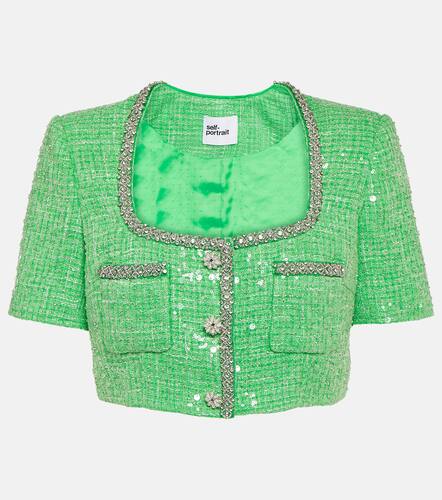 Sequined embellished boucle crop top - Self-Portrait - Modalova