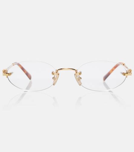 Miu Miu Oval logo glasses - Miu Miu - Modalova
