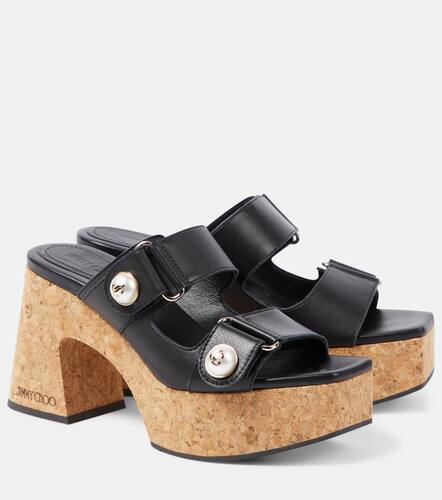 Mules Fayence  plateforme en cuir - Jimmy Choo - Modalova