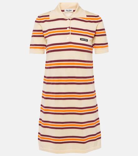Striped cotton and silk minidress - Miu Miu - Modalova