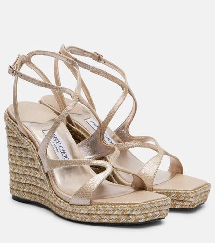 Chaussures compenses Ayla 110 en cuir mtallis - Jimmy Choo - Modalova