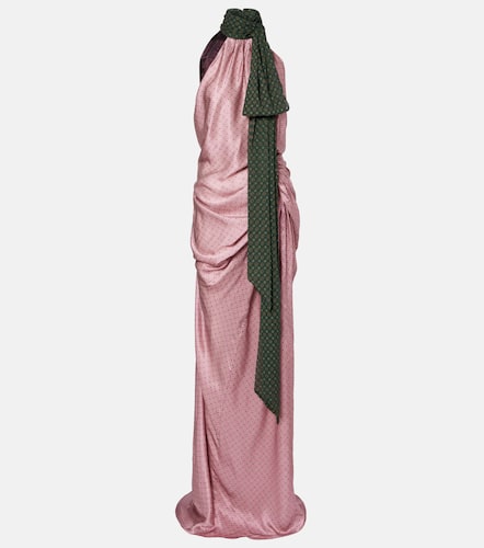 Draped printed silk maxi dress - Dries Van Noten - Modalova