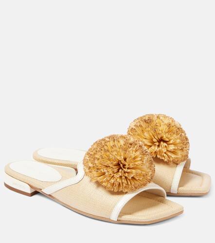 Nako leather-trimmed raffia slides - Jimmy Choo - Modalova